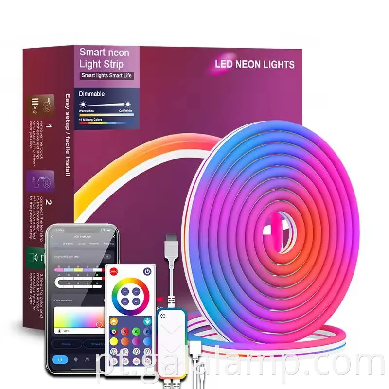 Luz de neon rgbic inteligente com controle wifi para decoração de casa